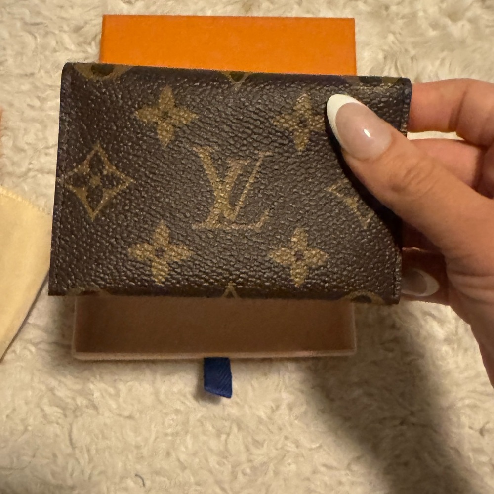 Louis Vuitton Monogram Card Case with Pink and Red Accents